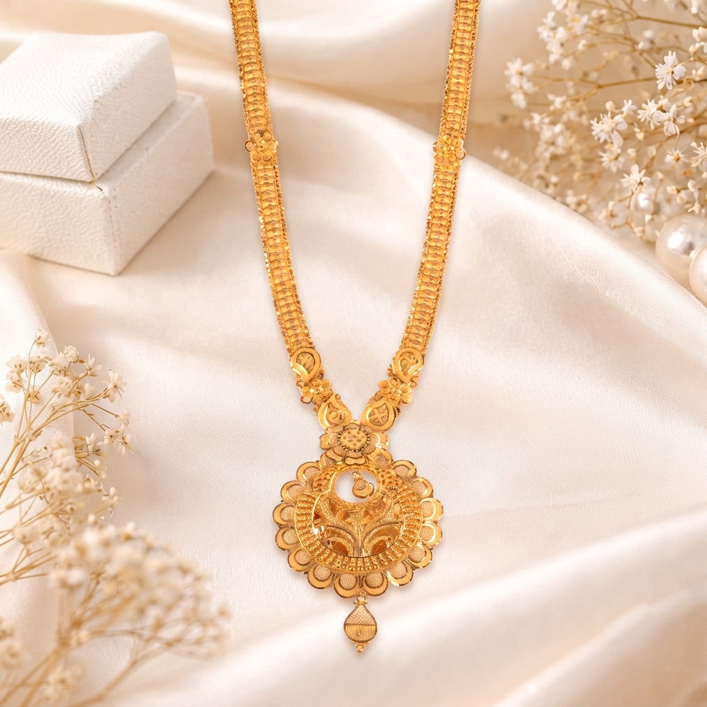 Maharaja 22K Gold Rani Har Long Necklace - Necklaces in Gold 22K