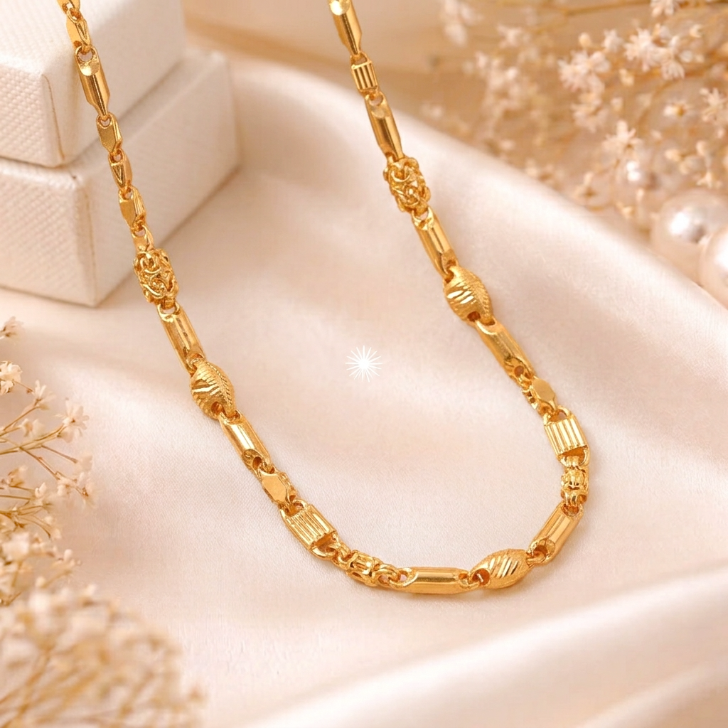 Imperial Textured Multi-Link Gold Chain for Men - Chain in Gold 22K