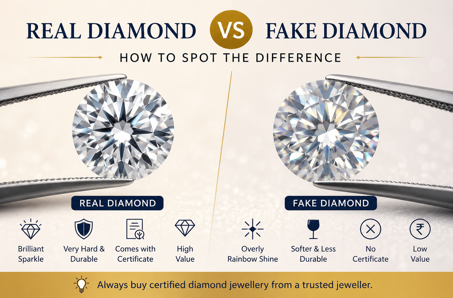Real Diamond vs Fake Diamond: How to Tell the Difference Before You Buy